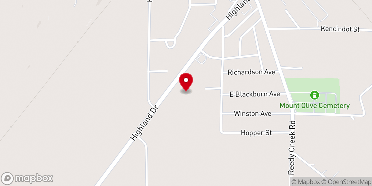 Map showing location of Overflow Church