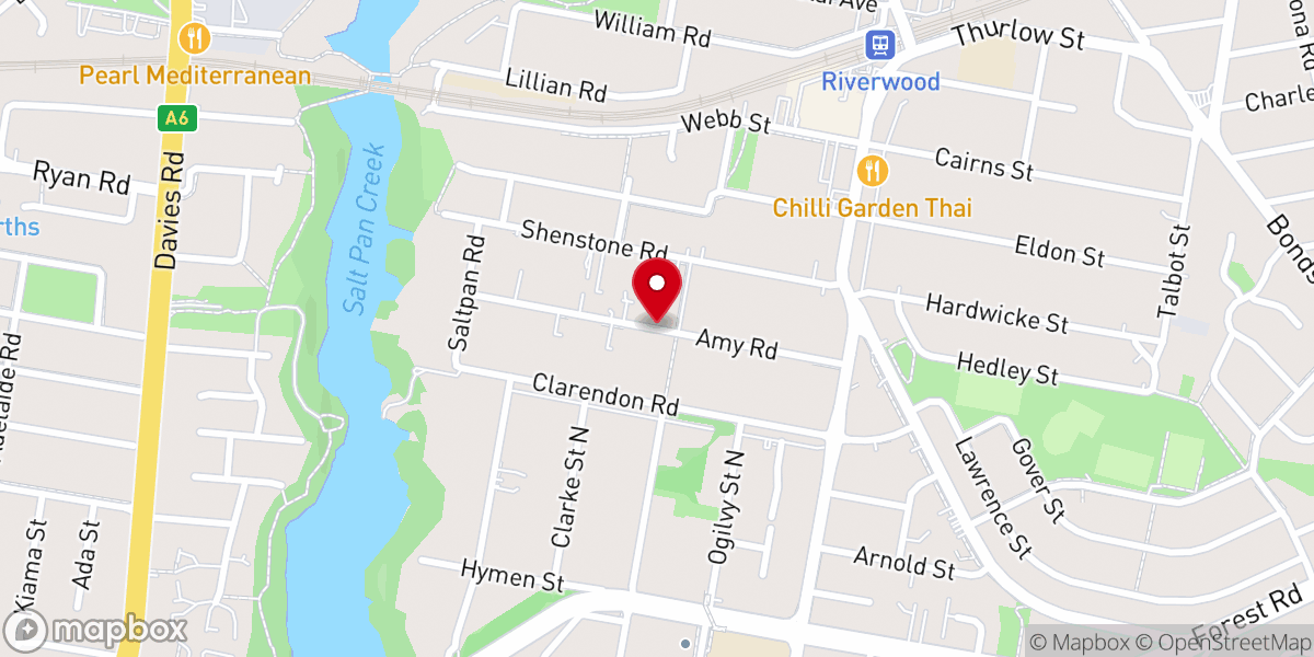 Map showing location of Riverwood Baptist Church