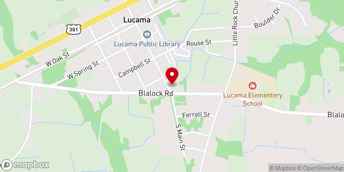 Map showing location of Lucama Global Methodist Church