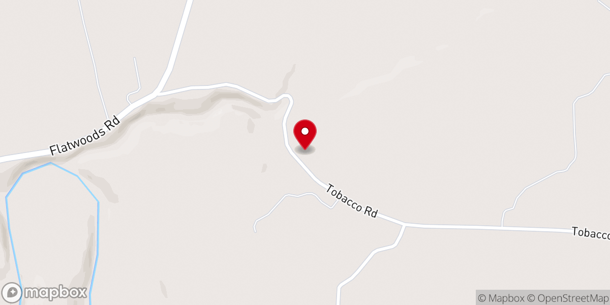 Map showing location of Flatwoods Church