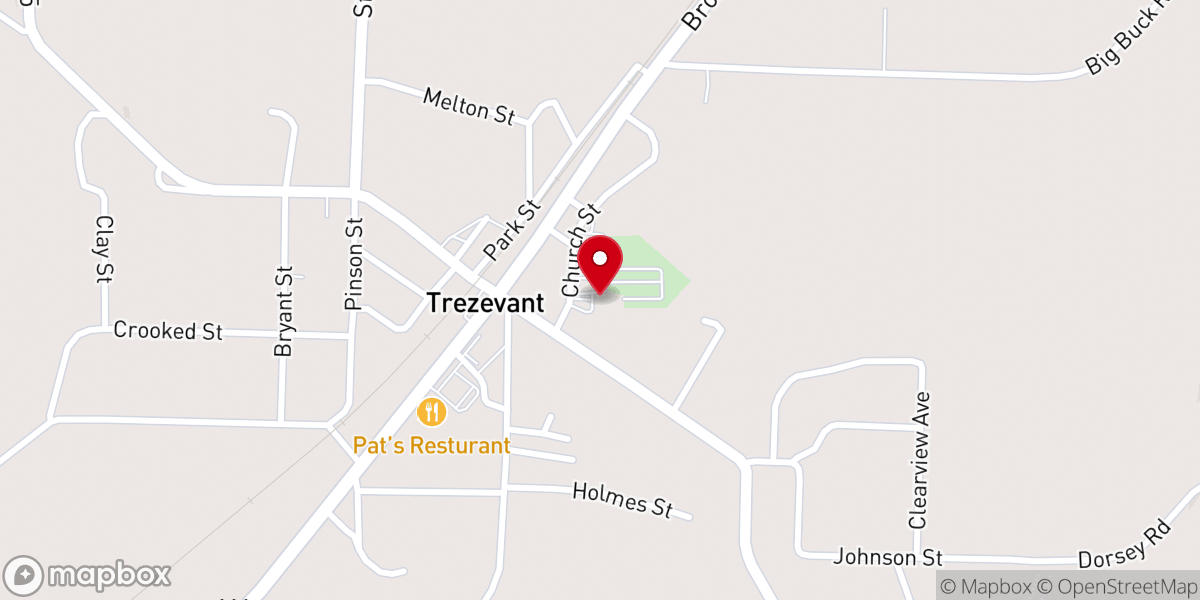 Map showing location of First Baptist Church
