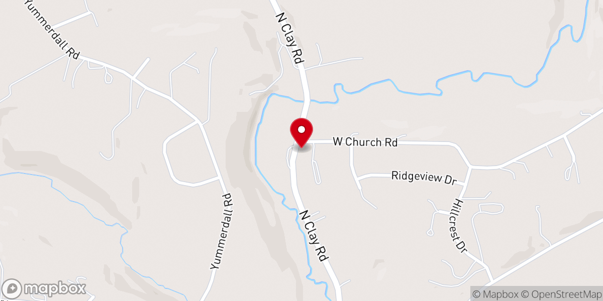 Map showing location of Hopeland Church