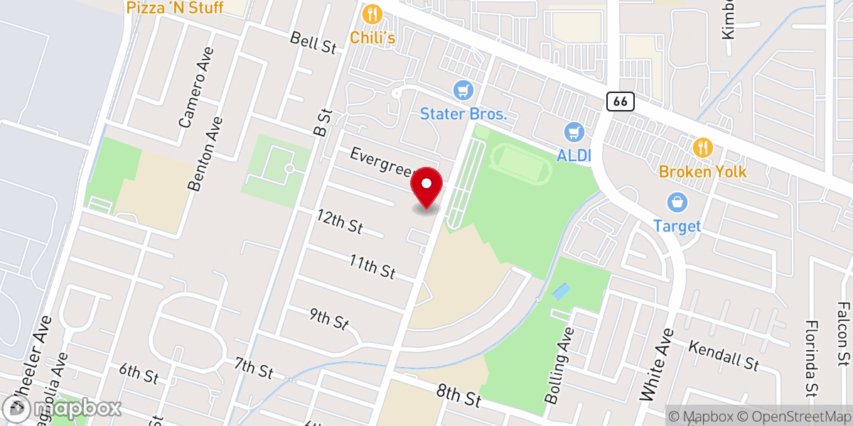 Map showing location of United Methodist Church of La Verne