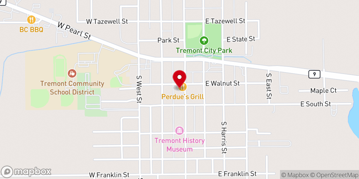 Map showing location of Tremont Village City Hall