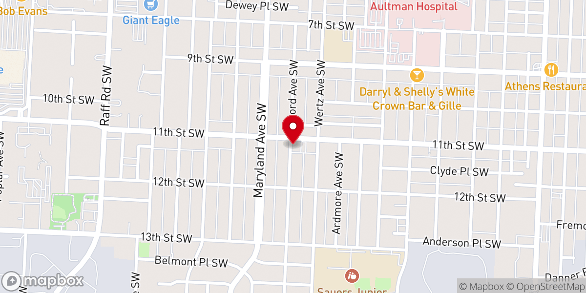 Map showing location of Eleventh Street Church of God