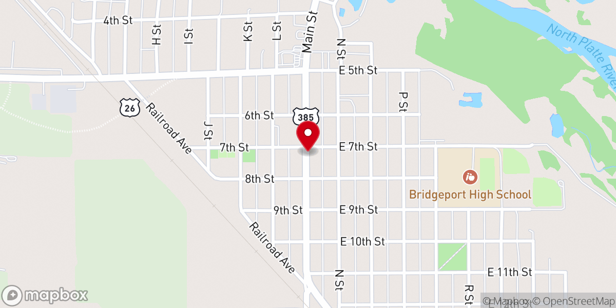 Map showing location of Bridgeport Memorial Chapel