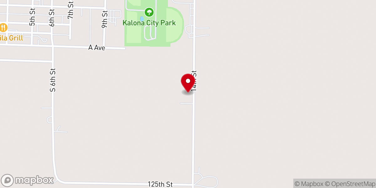 Map showing location of Kalona Christian Fellowship