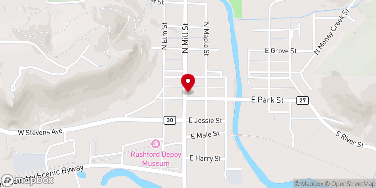 Map showing location of Presbyterian Church