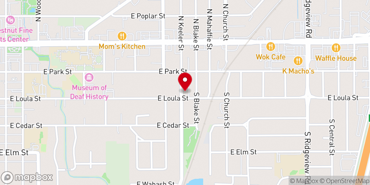 Map showing location of Evangelistic Center
