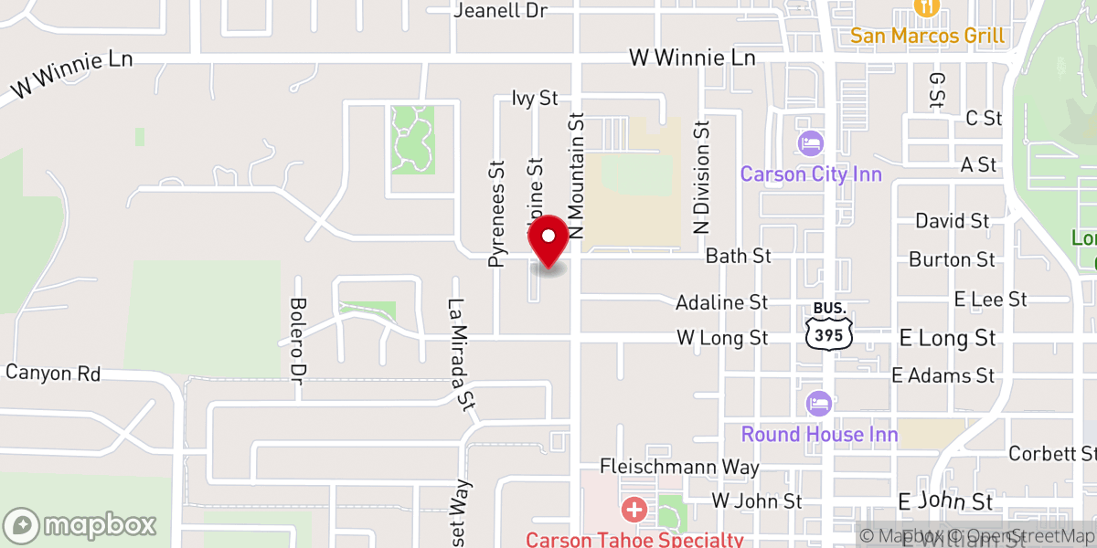Map showing location of Mountain Vista Baptist Church