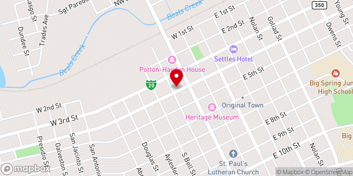 Map showing location of First Assembly of God Church