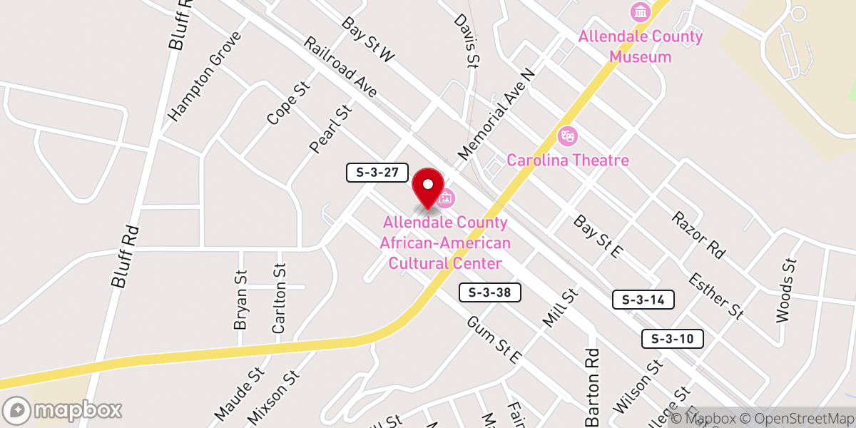 Map showing location of Allendale 1st Baptist Church