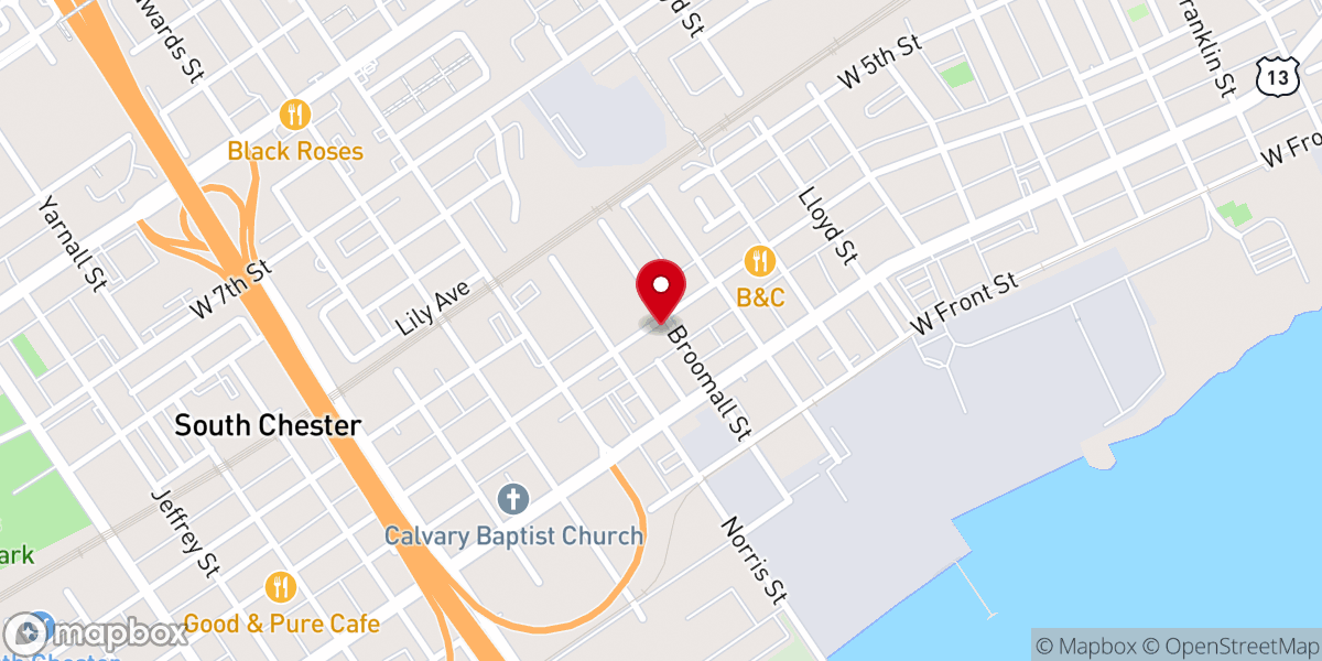 Map showing location of Nation of Islam Chester Study Group