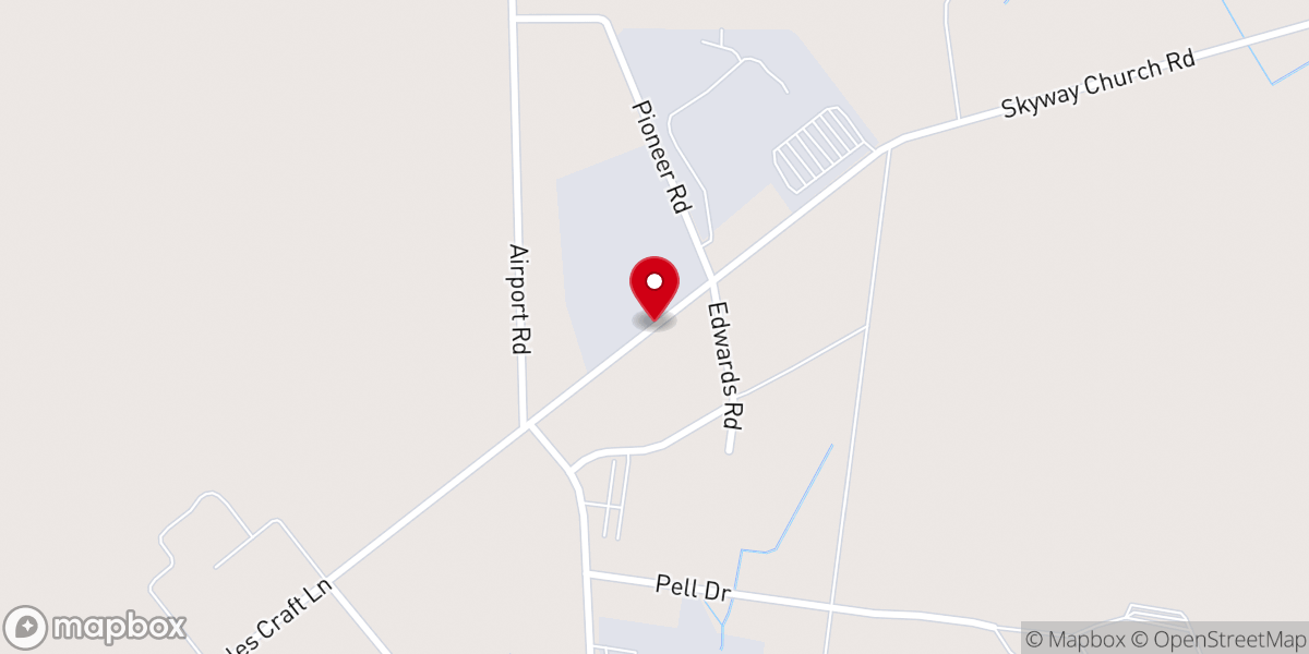 Map showing location of Skyway Baptist Church