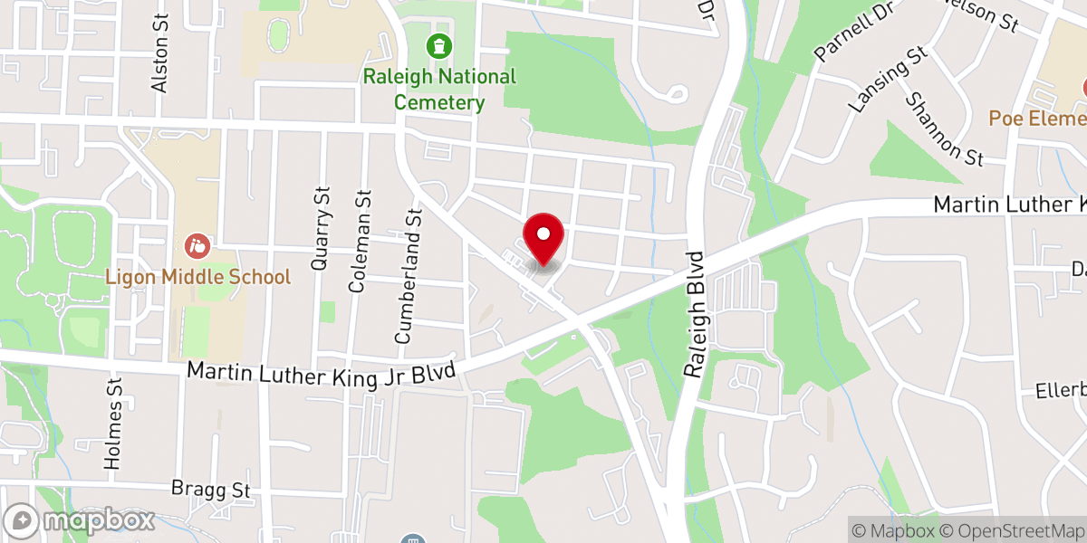 Map showing location of Williams Grove Baptist Church