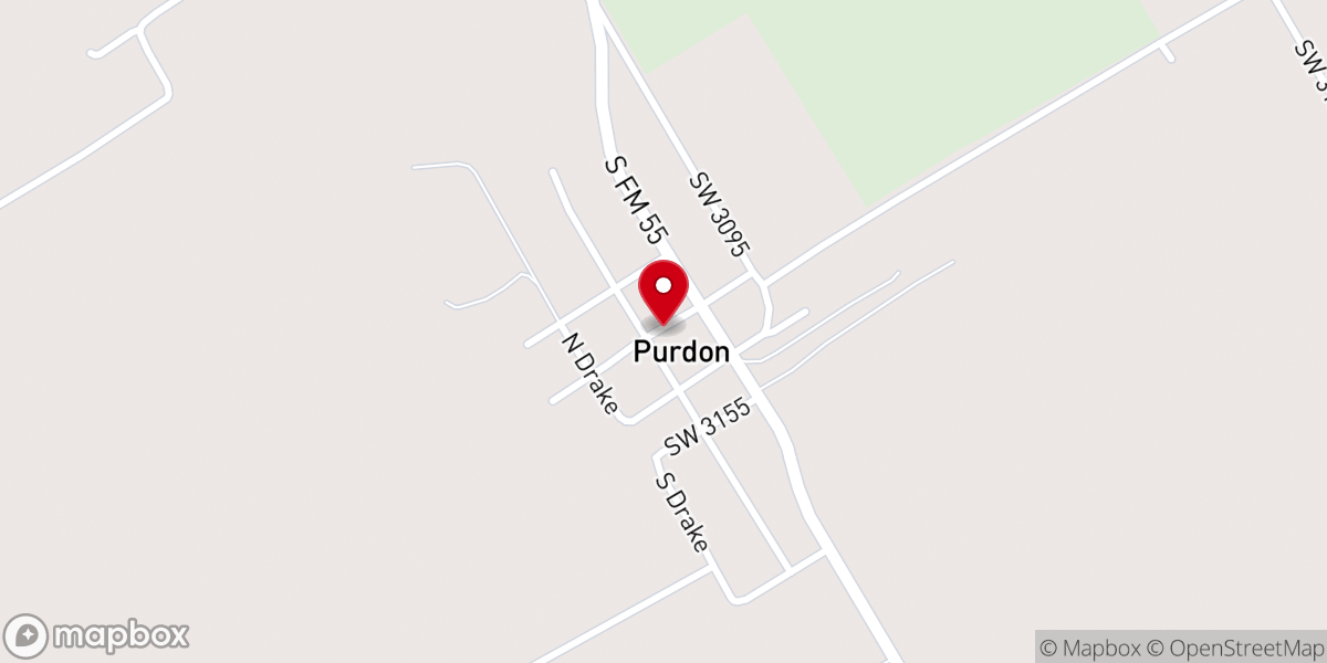 Map showing location of Purdon