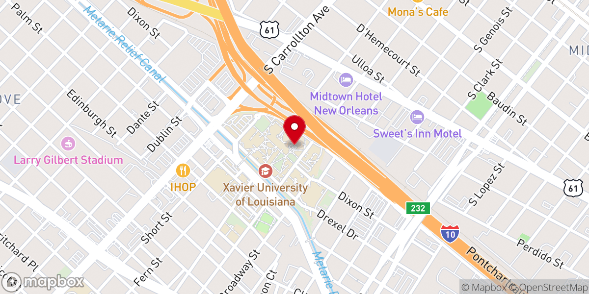 Map showing location of St. Katharine Drexel Chapel
