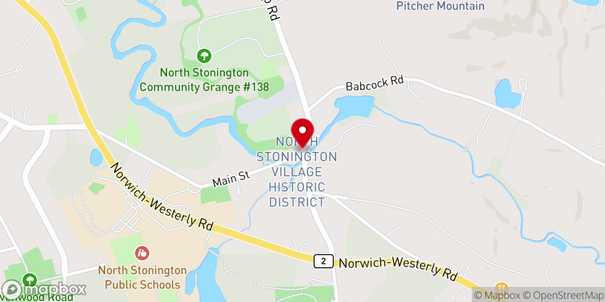 Map showing location of North Stonington Historical