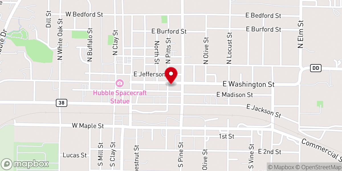Map showing location of Peace Lutheran Church