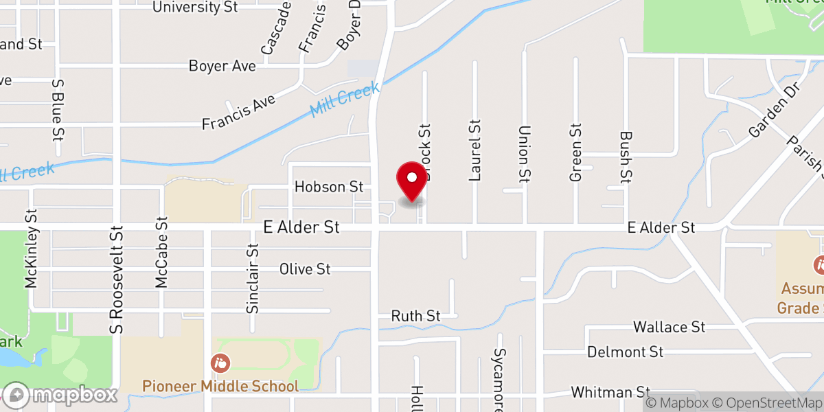 Map showing location of Valley Church