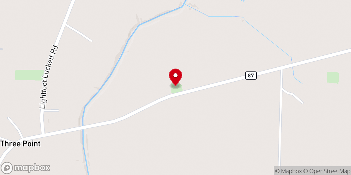 Map showing location of New Bethel Church