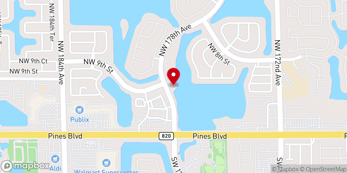 Map showing location of Iglesia Bautista Nuevo Amanecer - Miramar y West Pines