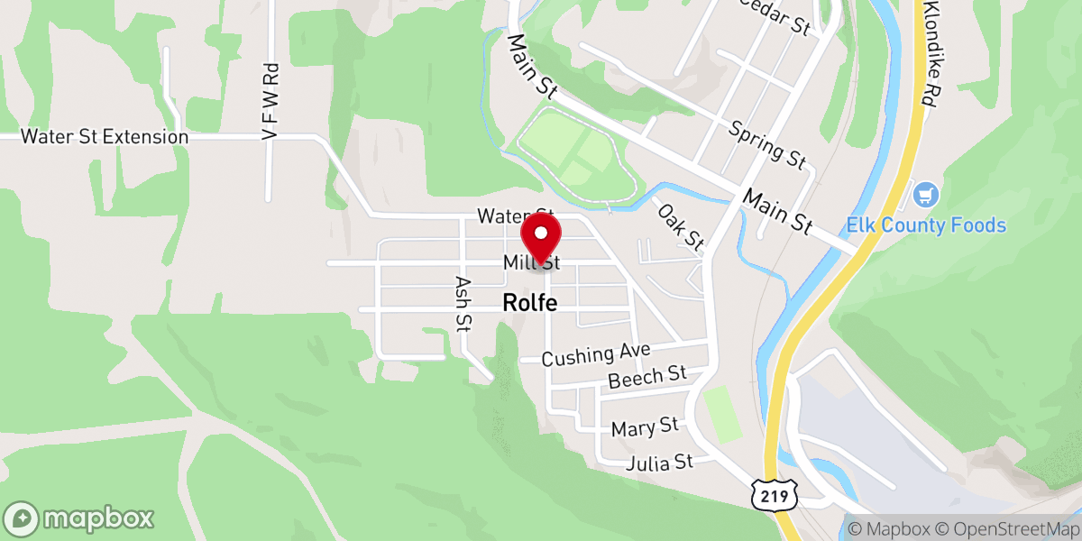 Map showing location of St John's Evangelical Lutheran Church