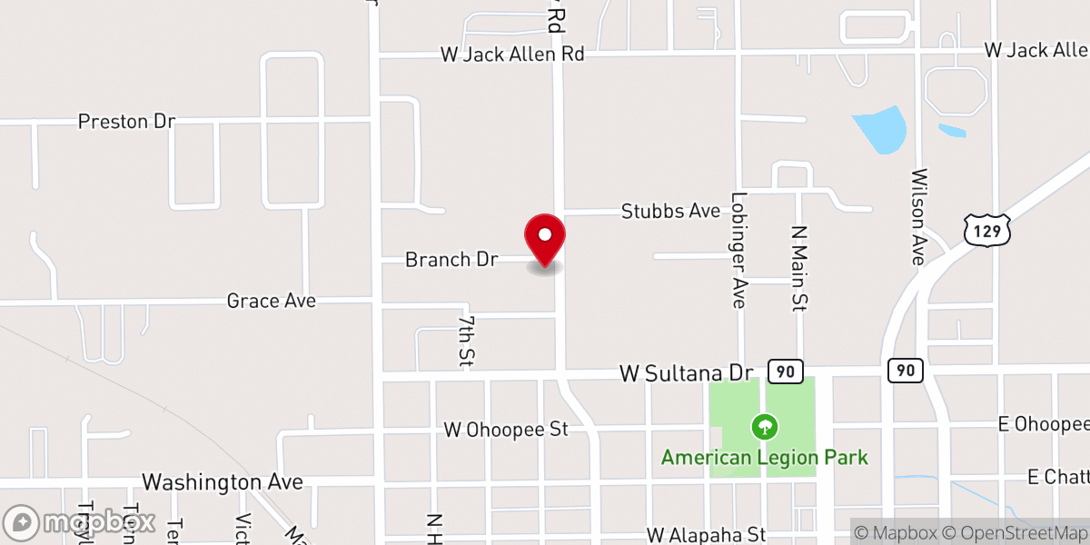 Map showing location of Fitzgerald First Assembly of God