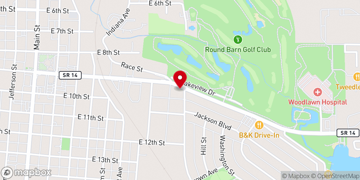 Map showing location of Trinity United Methodist Church