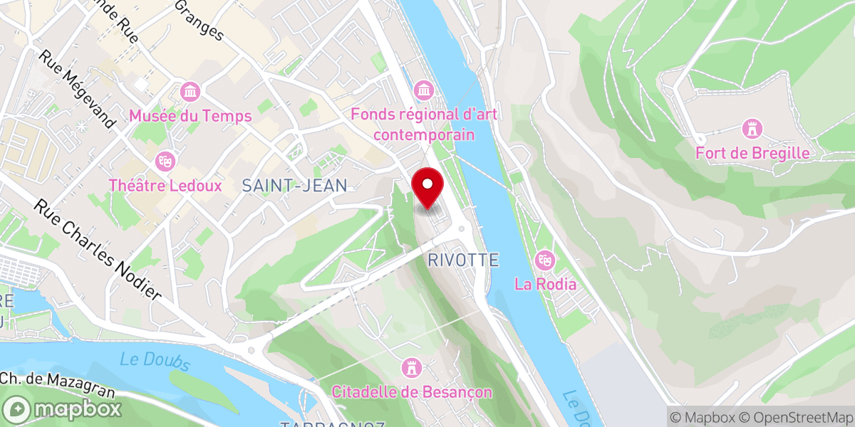 Map showing location of Le Petit Train de Besançon