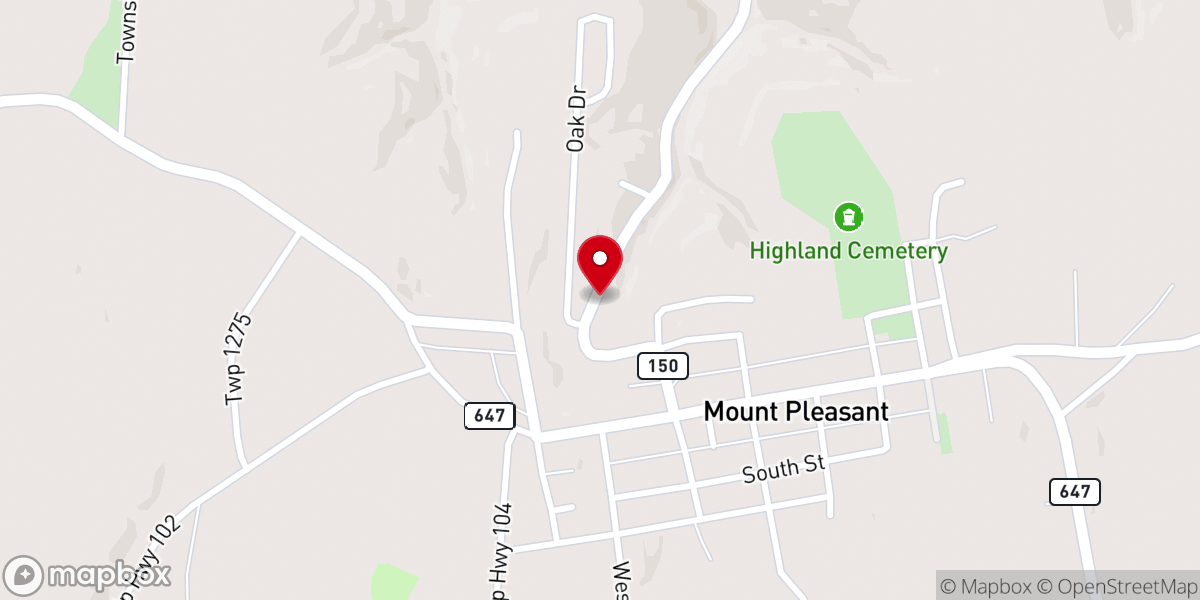 Map showing location of Meadowbrook Church of God