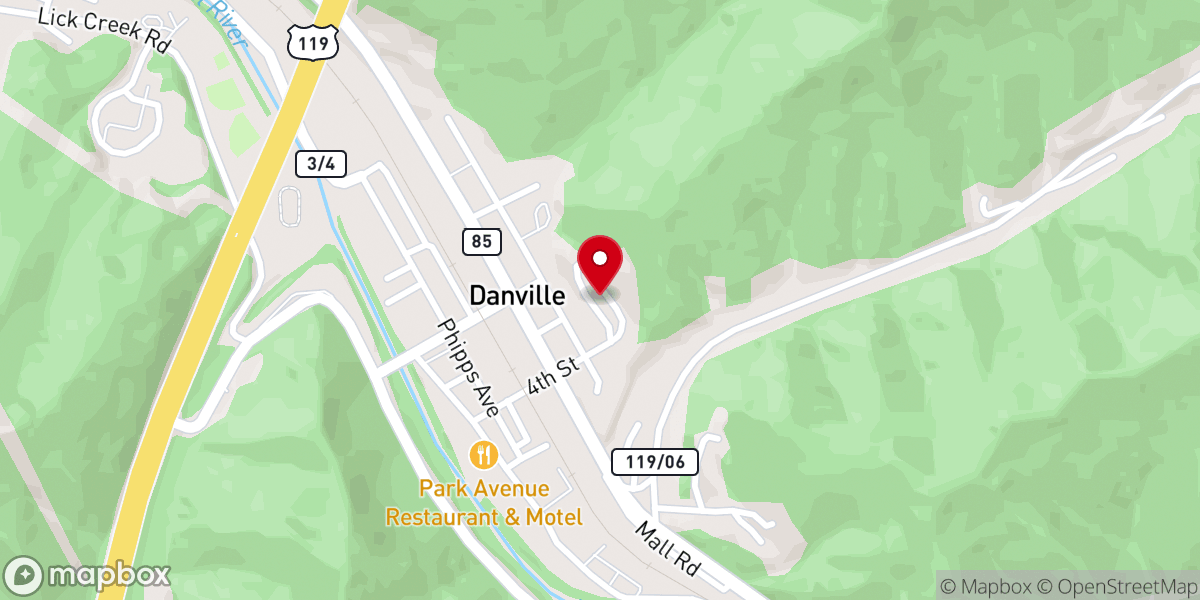 Map showing location of Bible Baptist Church
