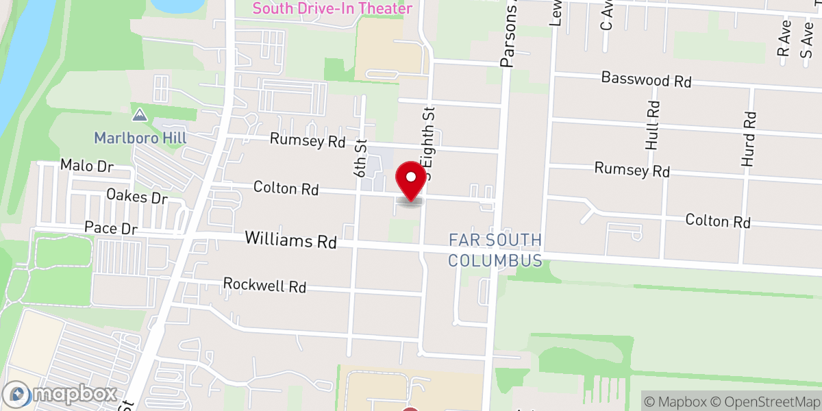 Map showing location of Southside Church of Christ