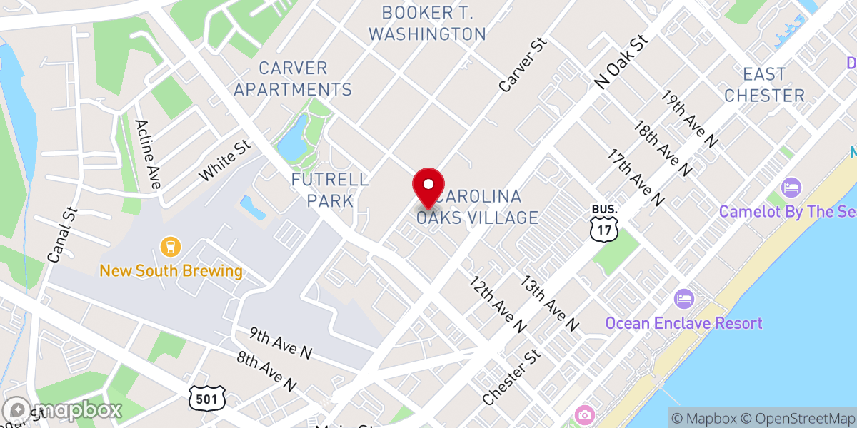Map showing location of Sandy Grove Baptist Church