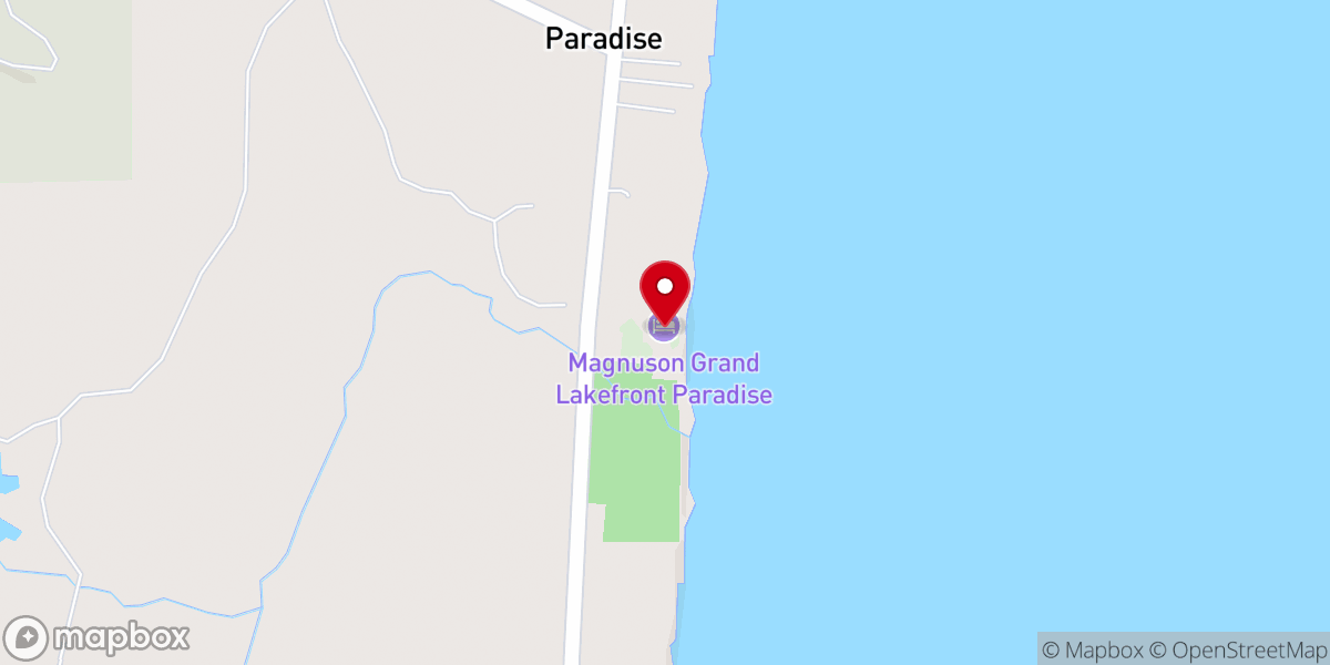 Map showing location of PARADISE LAKEFRONT LODGE
