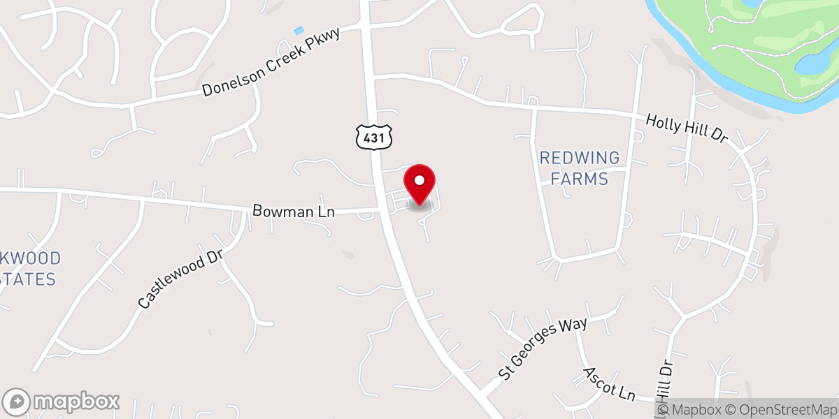 Map showing location of Oak Valley Baptist Church