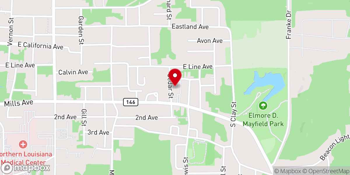 Map showing location of Ebenezer Church of God in Christ