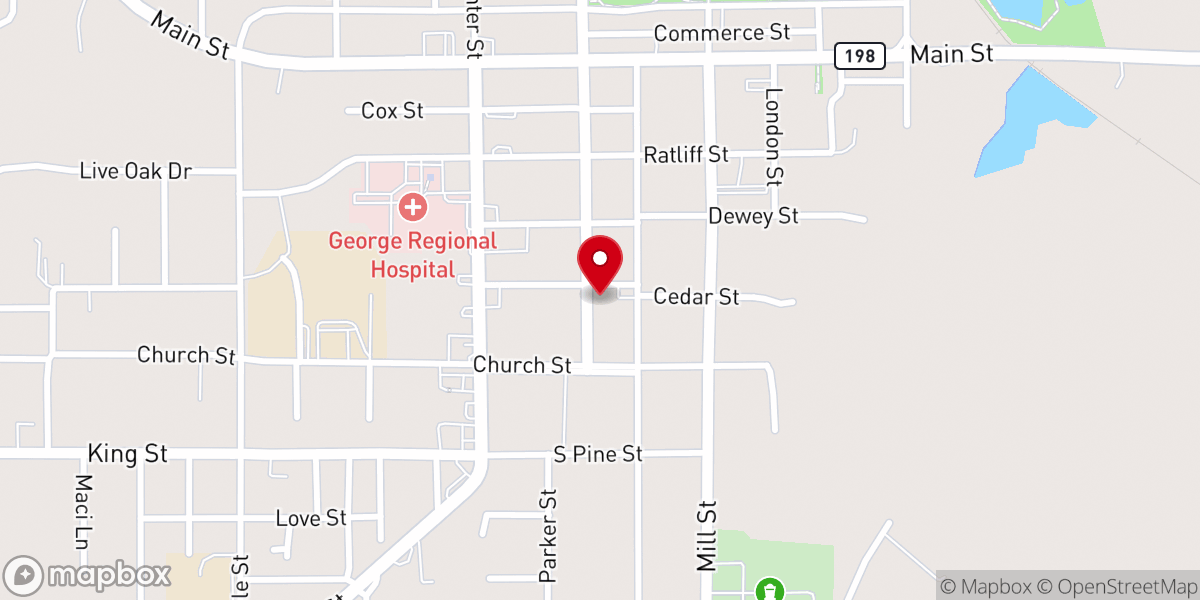 Map showing location of Temple Baptist Church