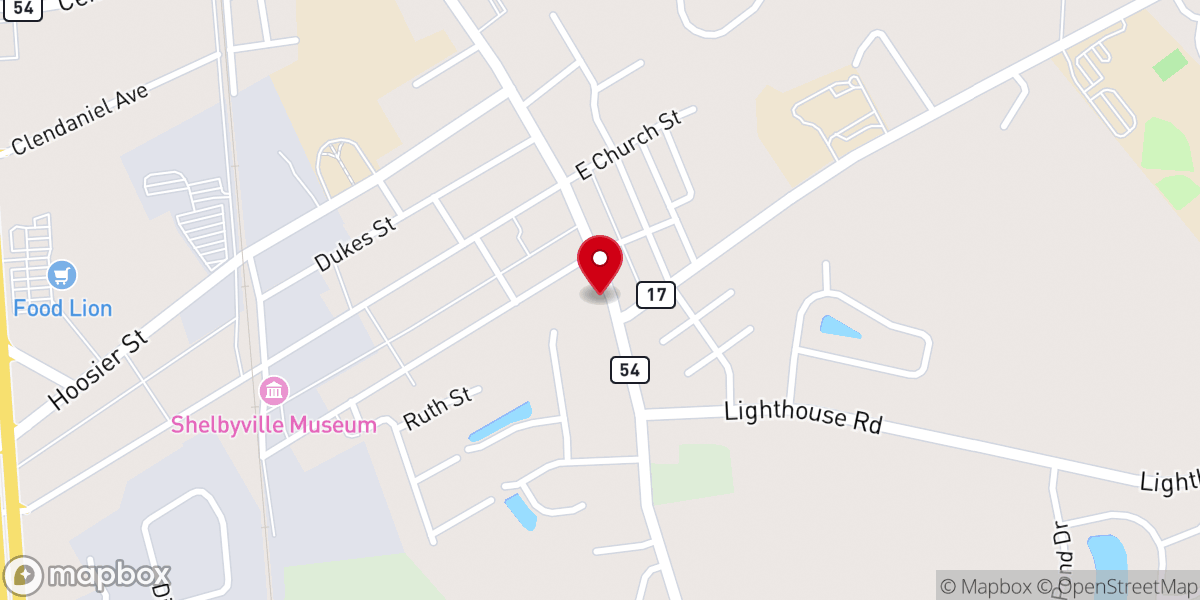 Map showing location of Zoar United Methodist Church