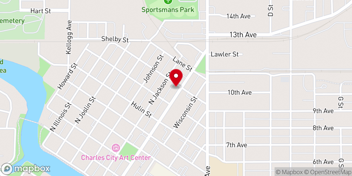 Map showing location of Upon This Rock Church
