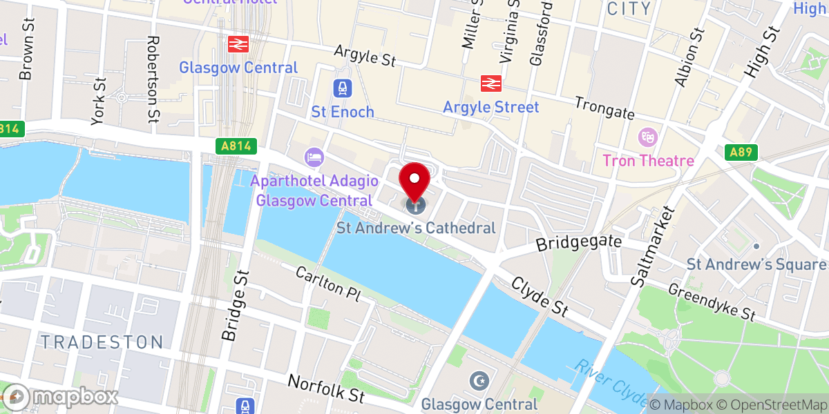 Map showing location of Metropolitan Cathedral of St Andrew