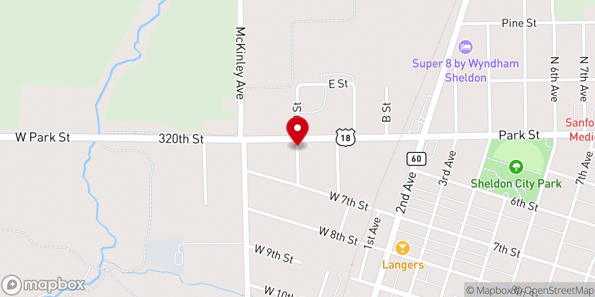 Map showing location of Love INC of Greater O'Brien County