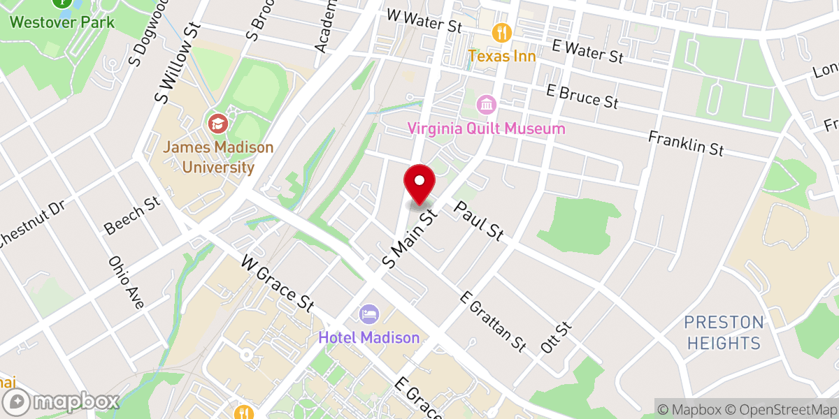 Map showing location of Harrisonburg Baptist Preschool