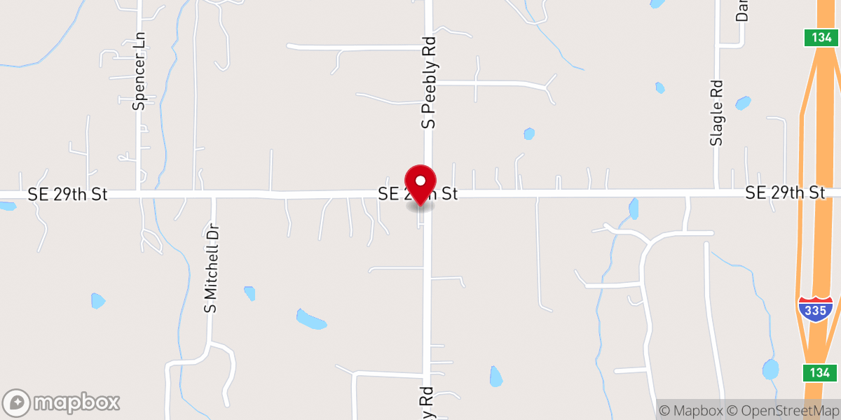 Map showing location of Countryside Baptist Church