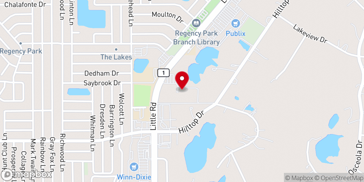 Map showing location of Saint George Greek Orthodox Chruch