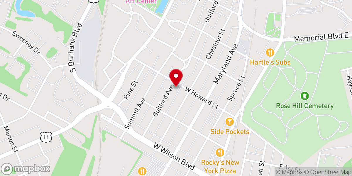 Map showing location of Hagerstown Gospel Tabernacle
