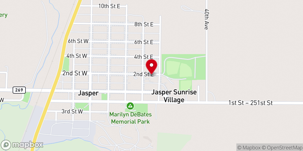 Map showing location of Quartziter Community Center