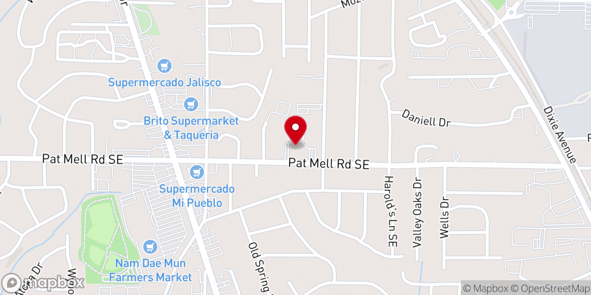 Map showing location of The Church at Green Acres