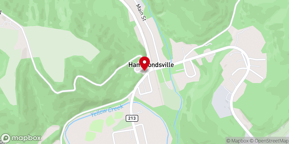 Map showing location of Hammondsville United Methodist Church