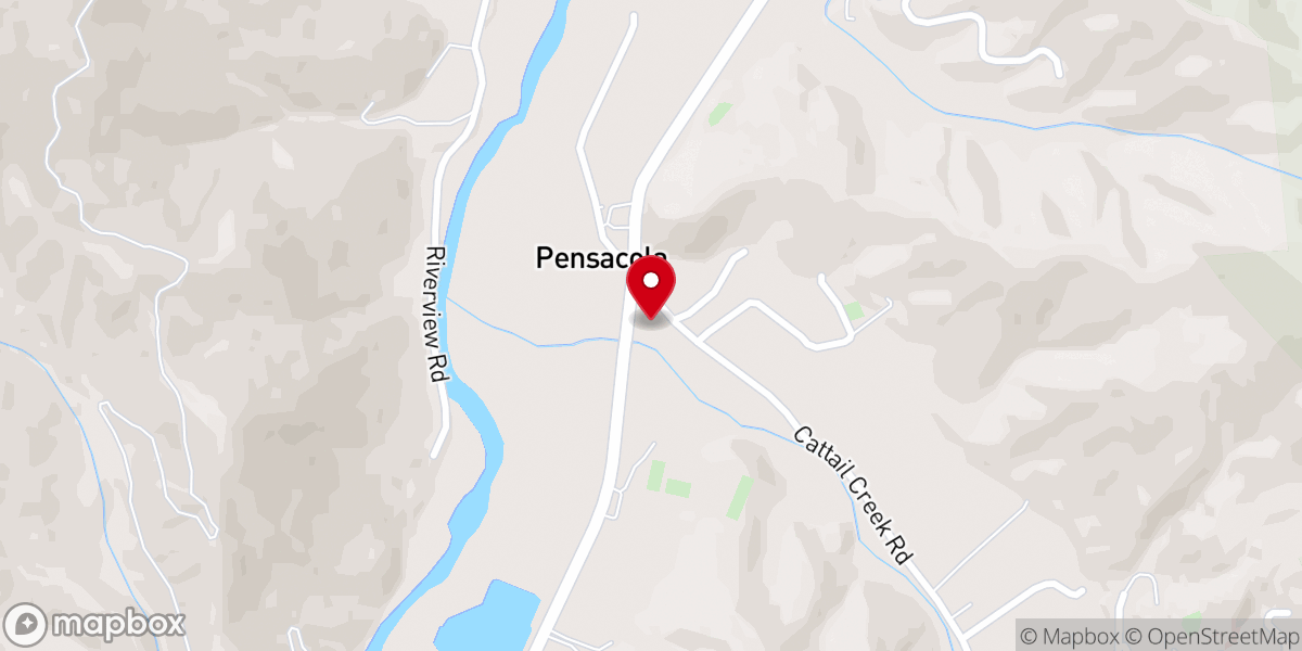 Map showing location of Pensacola United Methodist Church